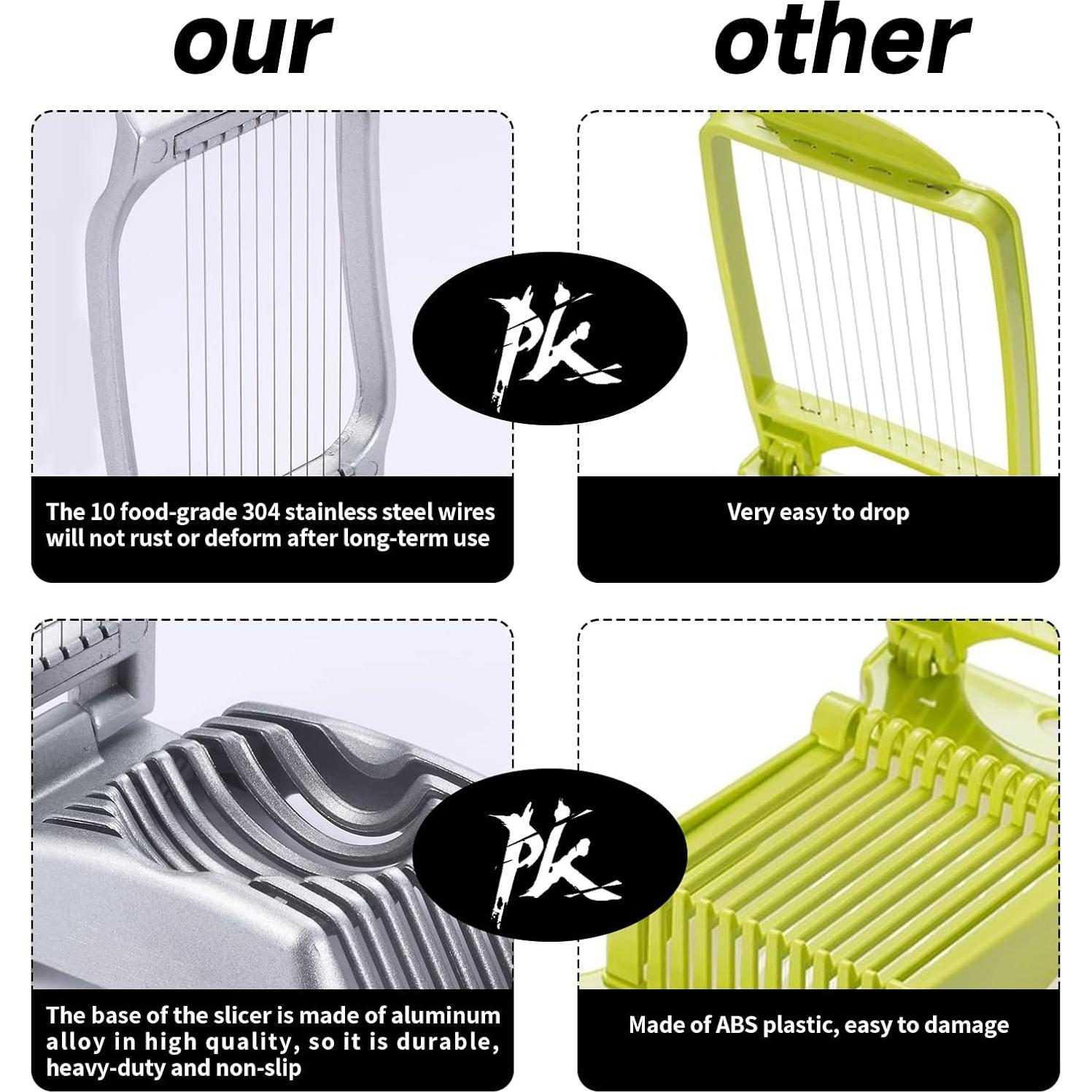 Cortador de Huevos y Frutas KABUDA - 2 Paquetes, Acero Inoxidable