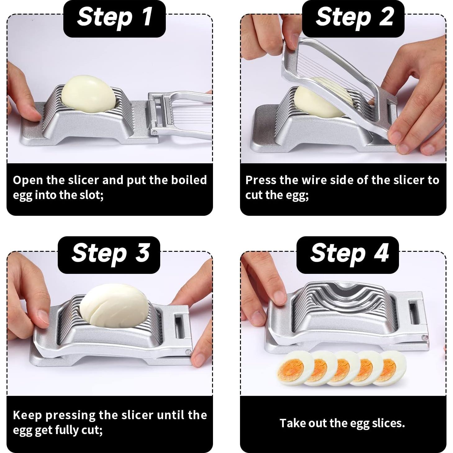 Cortador de Huevos y Frutas KABUDA - 2 Paquetes, Acero Inoxidable