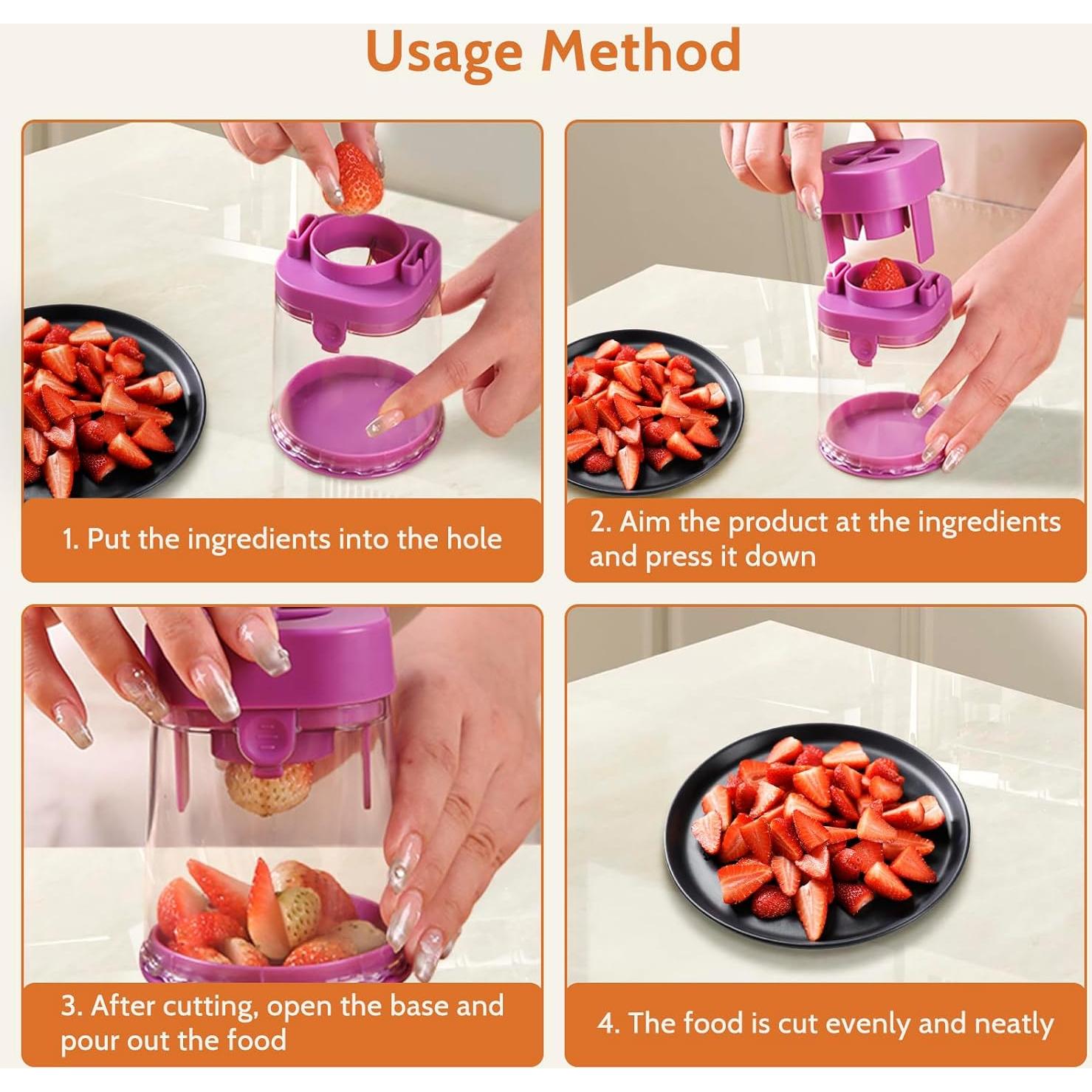 Cortador de Frutas CEHNCEH - Taza Cortadora de Tomates 2024