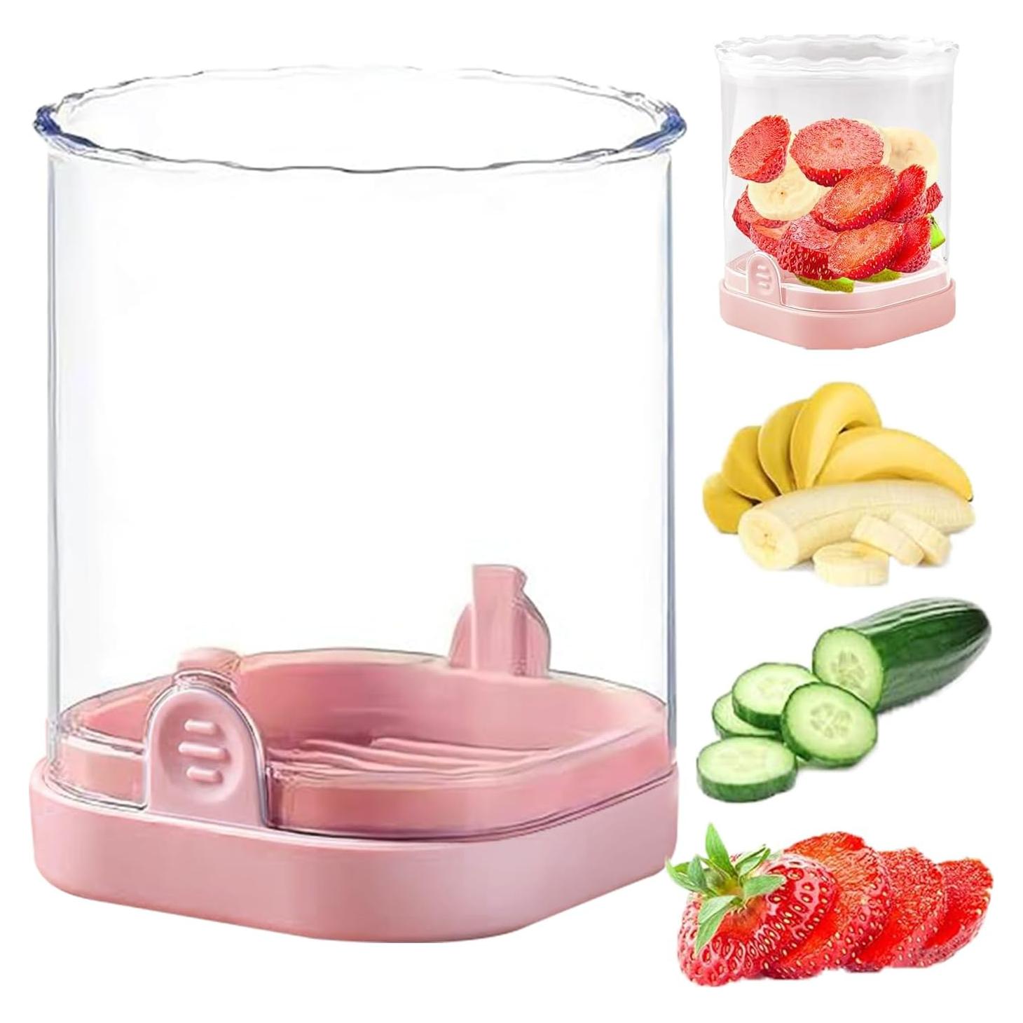 Cortador de Frutas Vyooxcy Rosa, Multiusos, Apto Lavavajillas