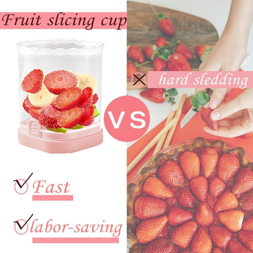 Cortador de Frutas Vyooxcy Rosa, Multiusos, Apto Lavavajillas