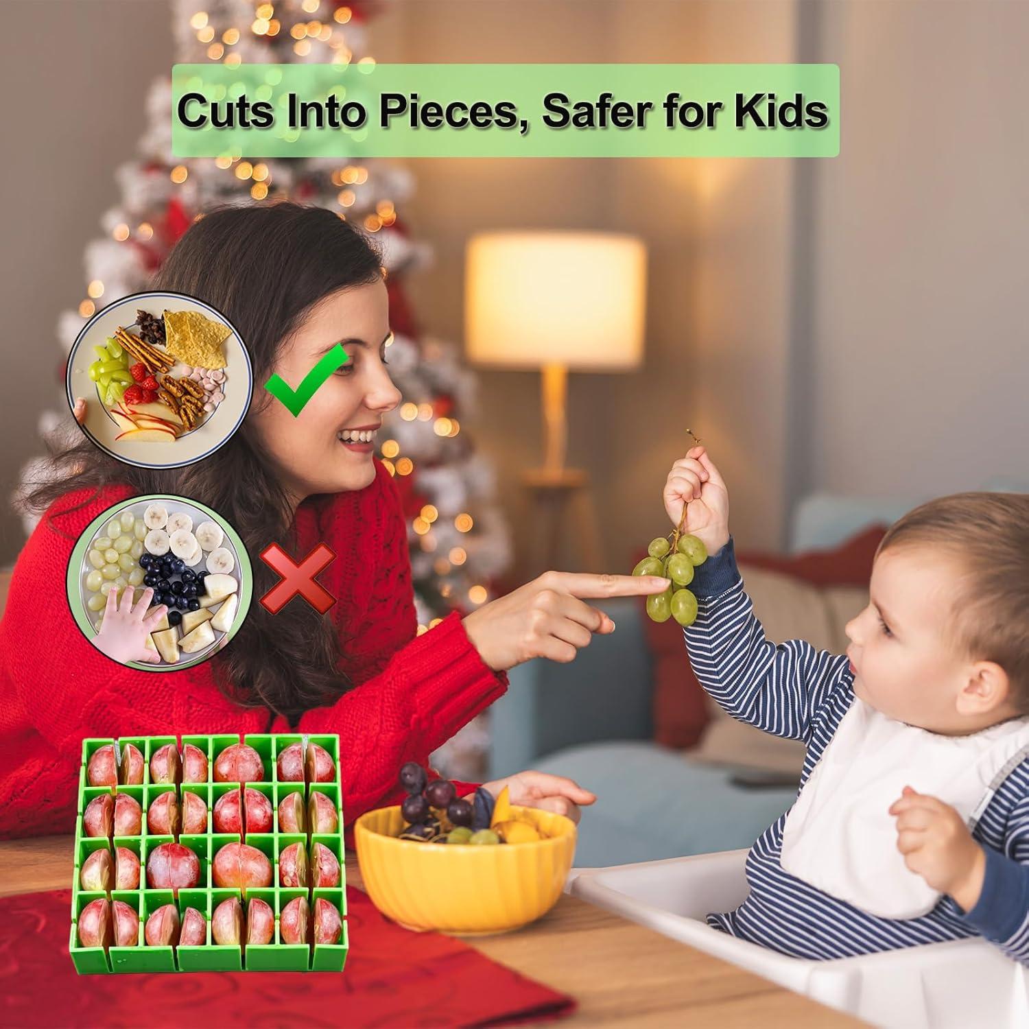 Cortador de Tomates Cherry y Uvas Yamteck, 16 Piezas, Verde