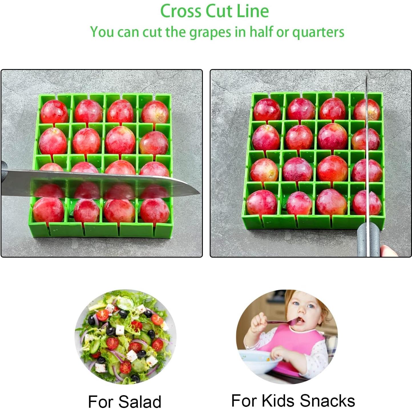 Cortador de Tomates Cherry y Uvas Yamteck, 16 Piezas, Verde