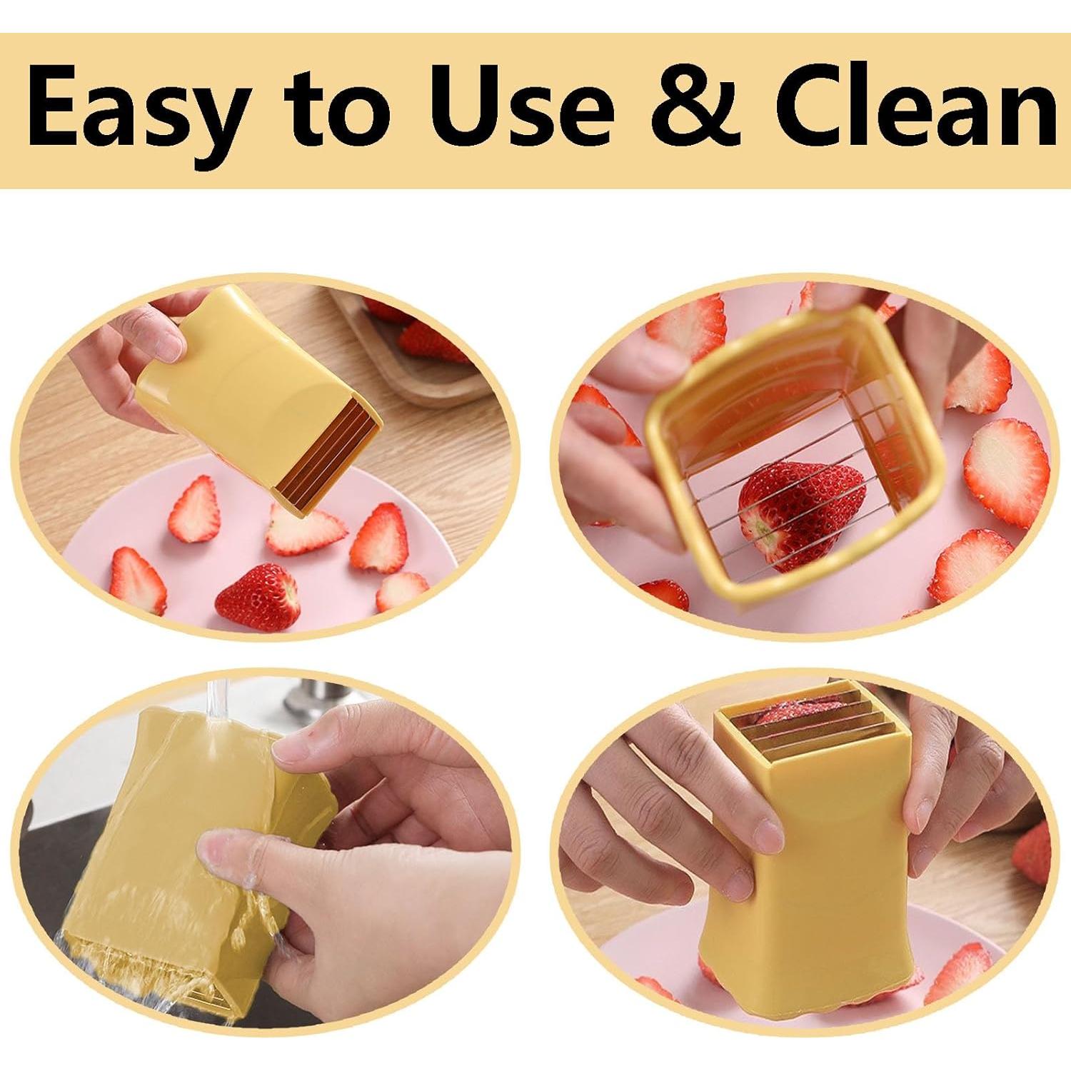 Cortador Multifuncional Eonenomi de Frutas y Huevos Amarillo