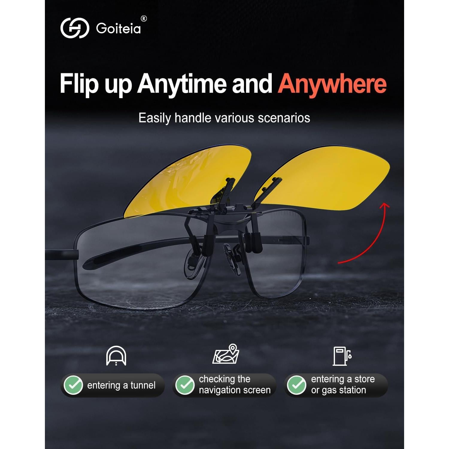Gafas de Conducción Nocturna Goiteia Plegables UV400