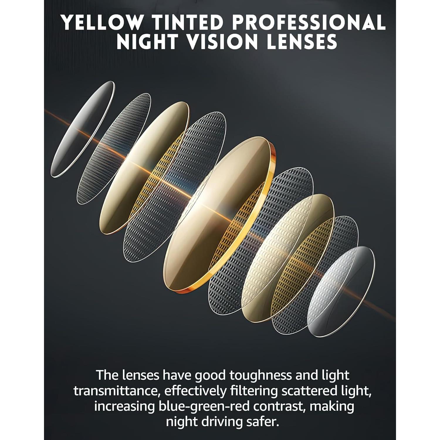 Gafas de Conducción Nocturna TJUTR - Lentes Amarillas Polarizadas