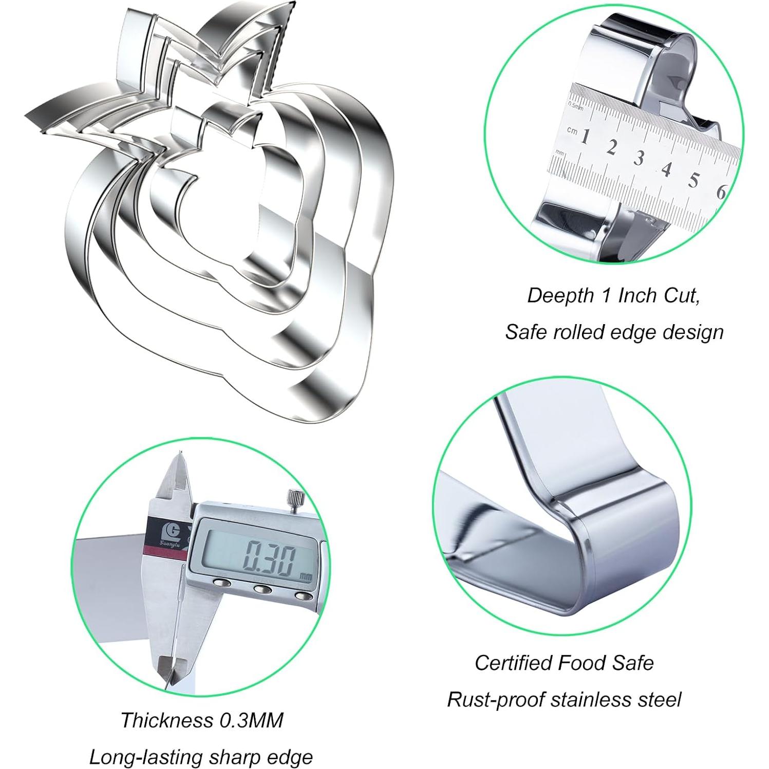 Juego de Cortadores de Galletas de Fresa QAAQS - 4 Piezas