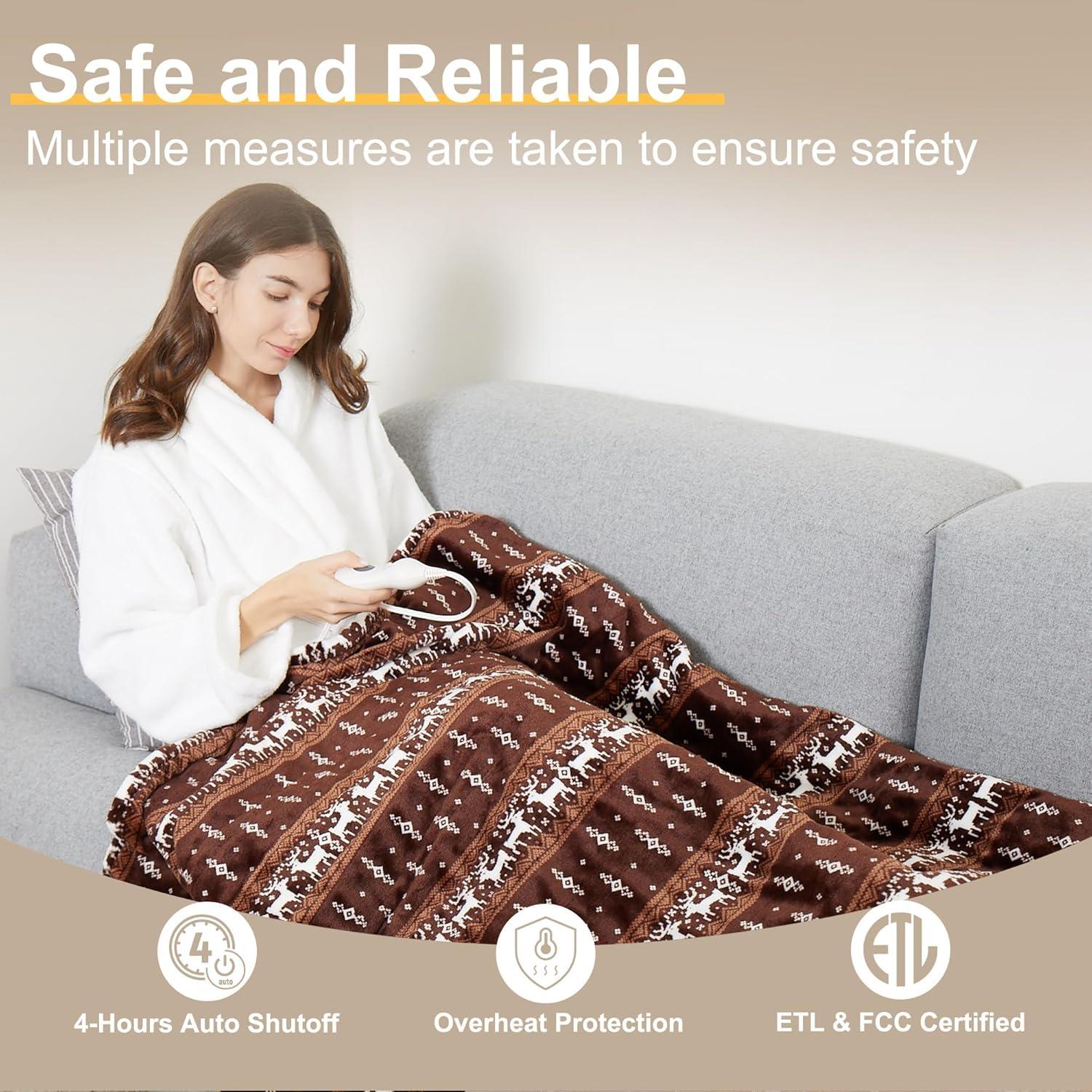 Manta Térmica Eléctrica Gintao 152x127cm 3 Niveles Calor