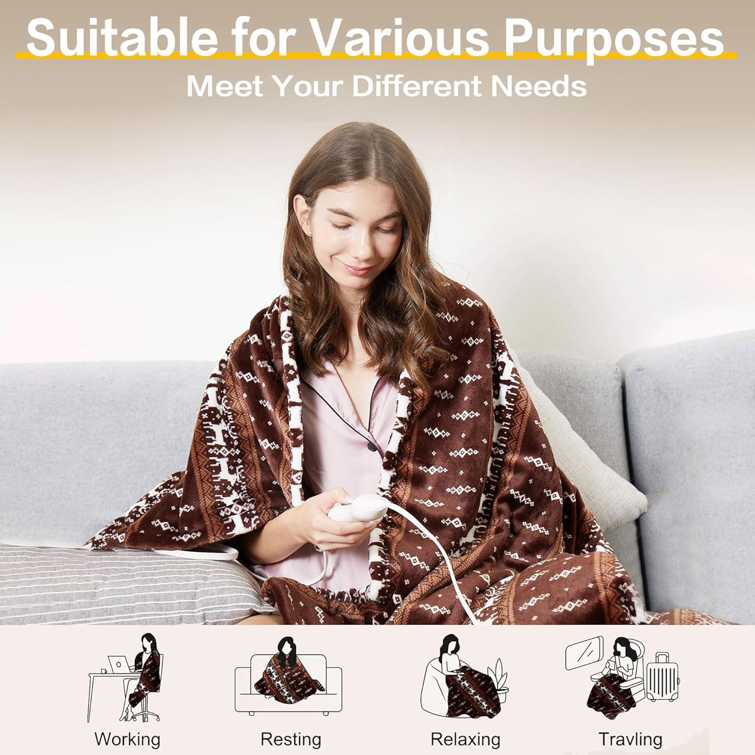 Manta Térmica Eléctrica Gintao 152x127cm 3 Niveles Calor