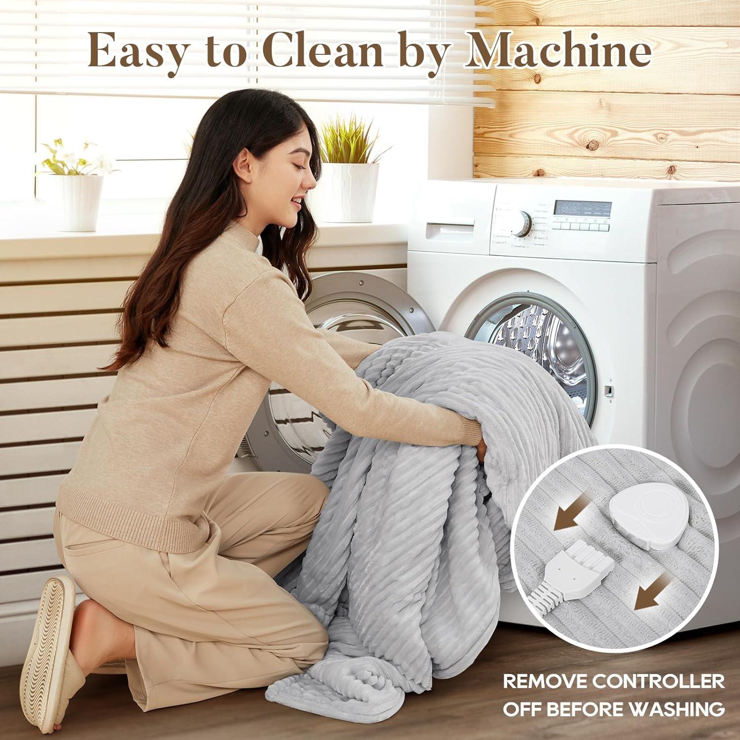 Manta Eléctrica Calentada YOUICHIC 213x229 cm Gris