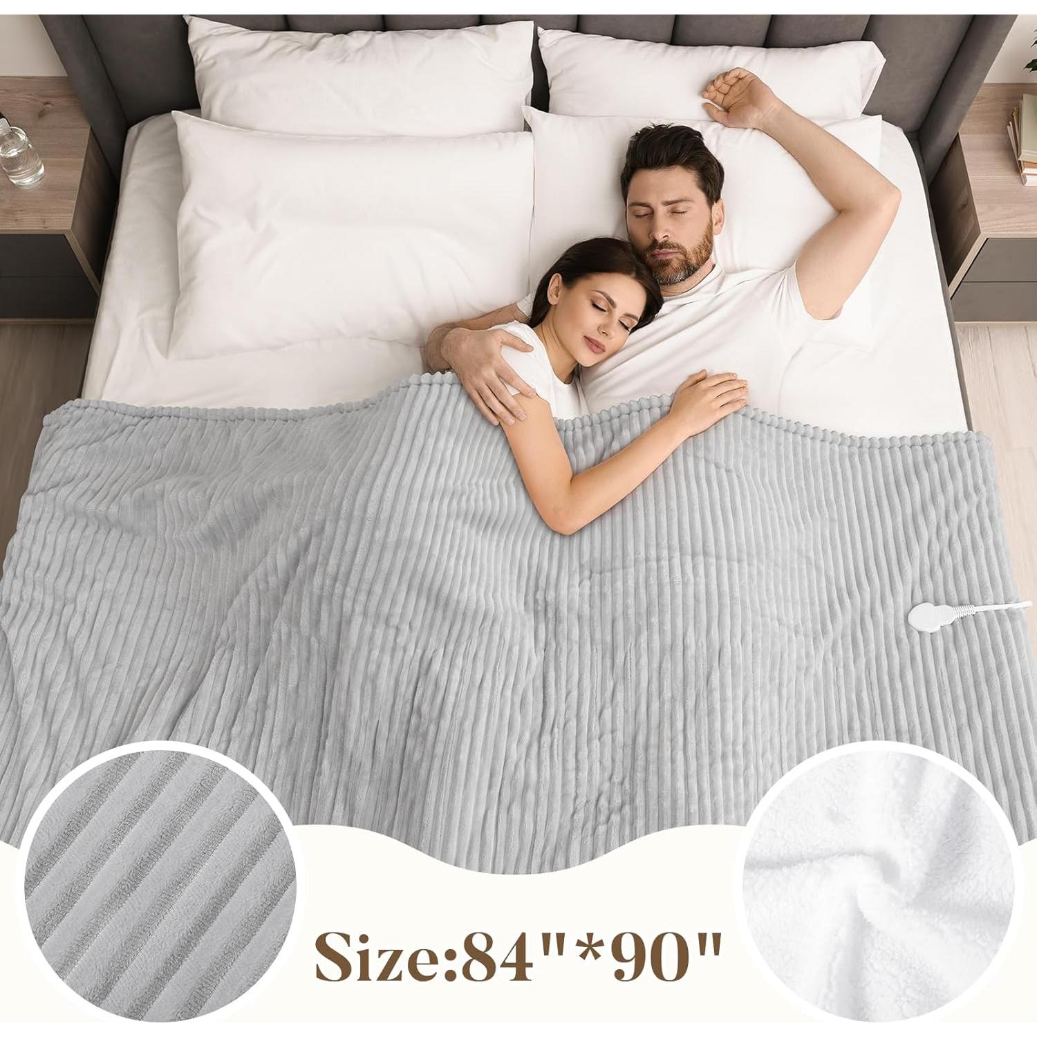 Manta Eléctrica Calentada YOUICHIC 213x229 cm Gris