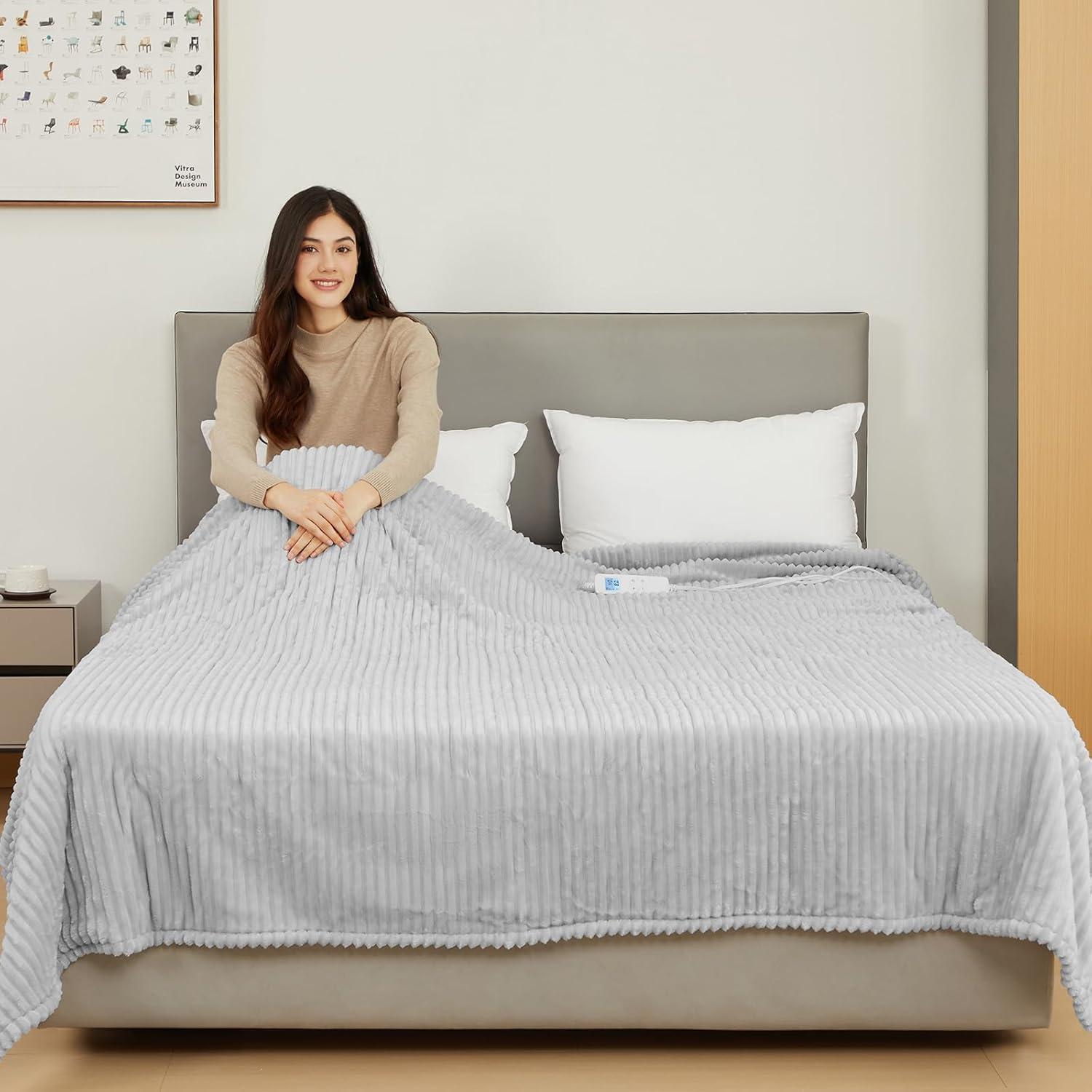 Manta Eléctrica Calentada YOUICHIC 213x229 cm Gris