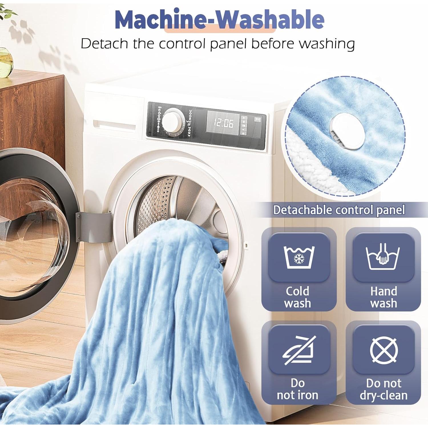 Manta Térmica Eléctrica Portátil Dueelala 127x178 cm 8 Calor