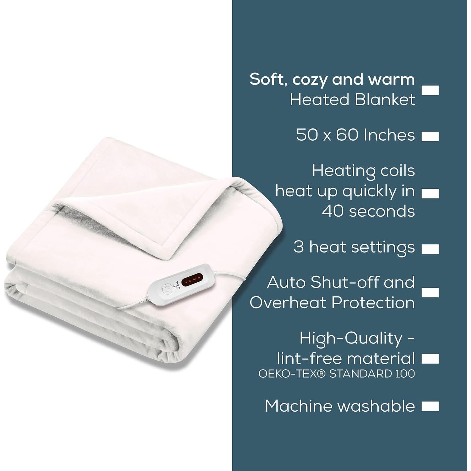 Manta Térmica Beurer HD61 Super-Cozy 127x152 cm - Calentamiento Rápido