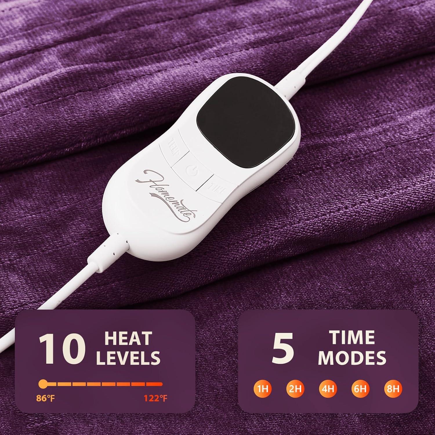 Manta Eléctrica Calentada Homemate Reina 200gsm 10 Niveles