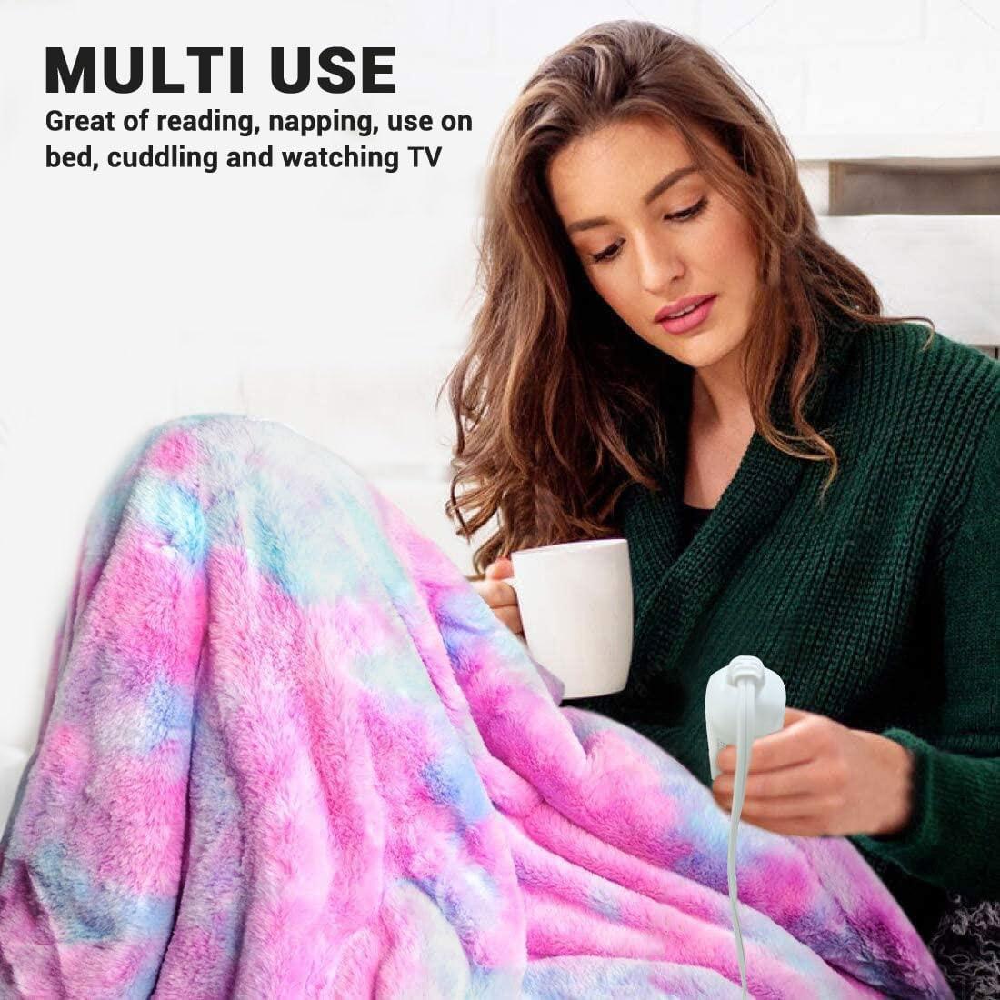 Manta Eléctrica Calentada ZXU 127x152 cm 12 Niveles Rosa