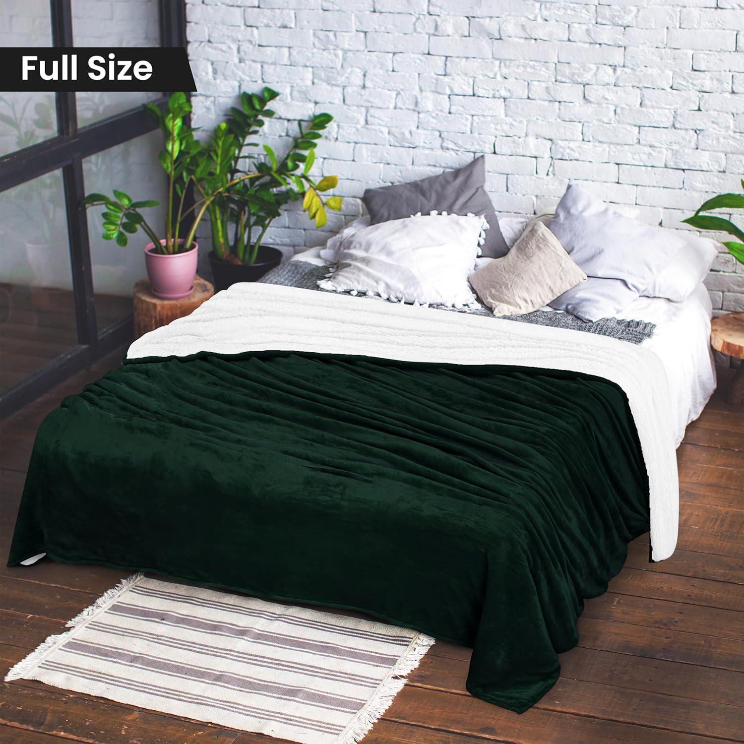 Manta Sherpa Utopia Bedding Doble Verde Bosque 230x213 cm