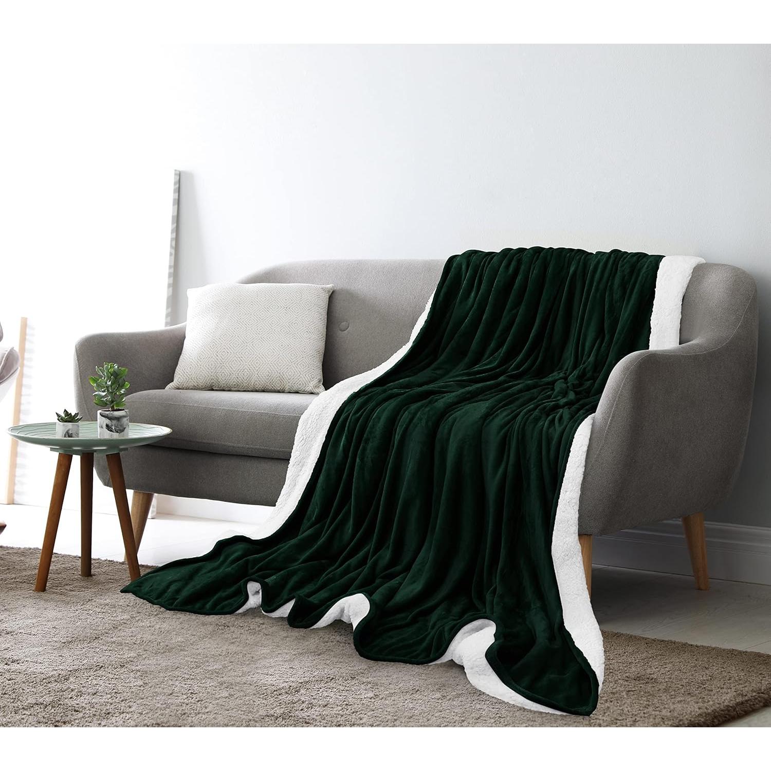 Manta Sherpa Utopia Bedding Doble Verde Bosque 230x213 cm