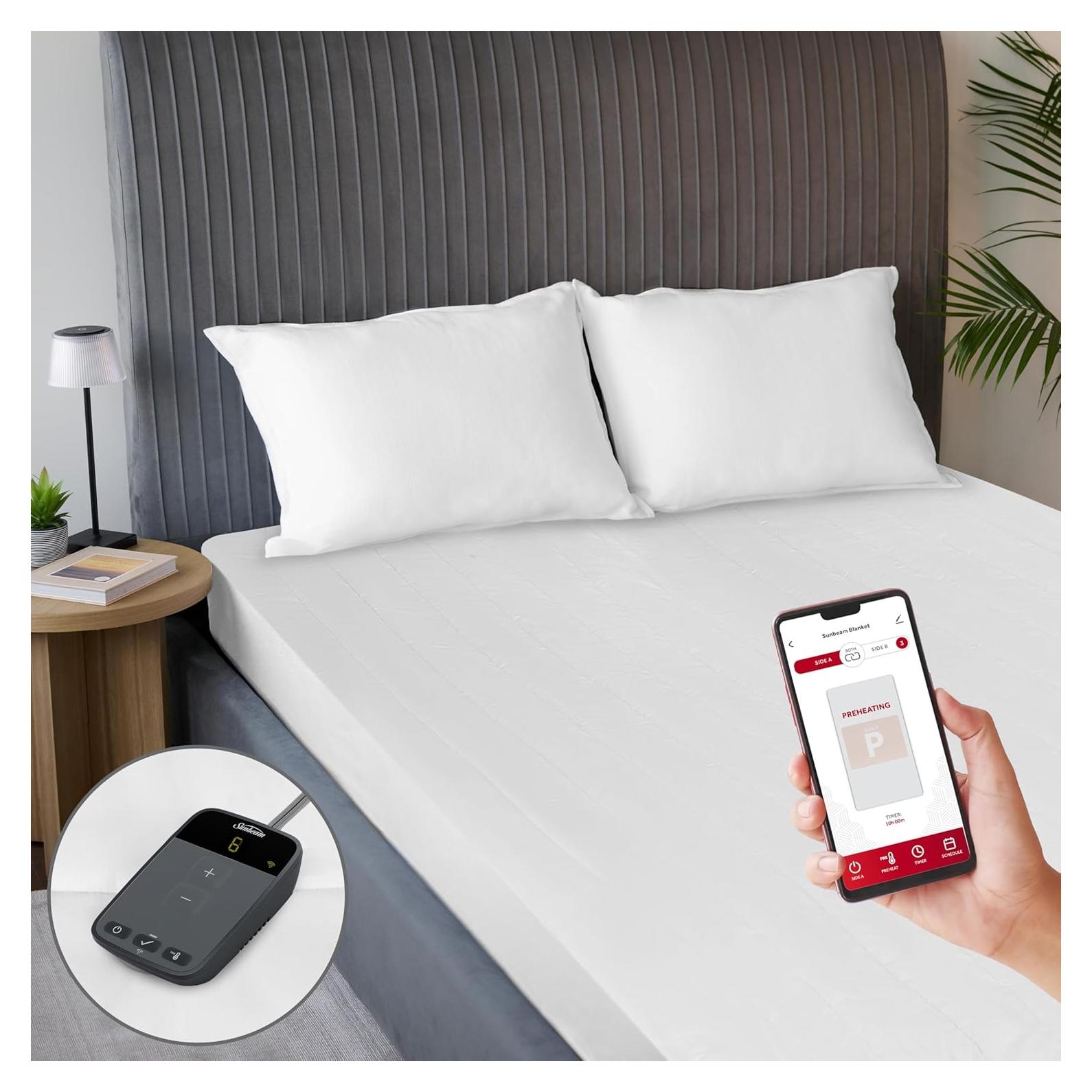 Protector de colchón eléctrico Sunbeam individual 10 niveles calor