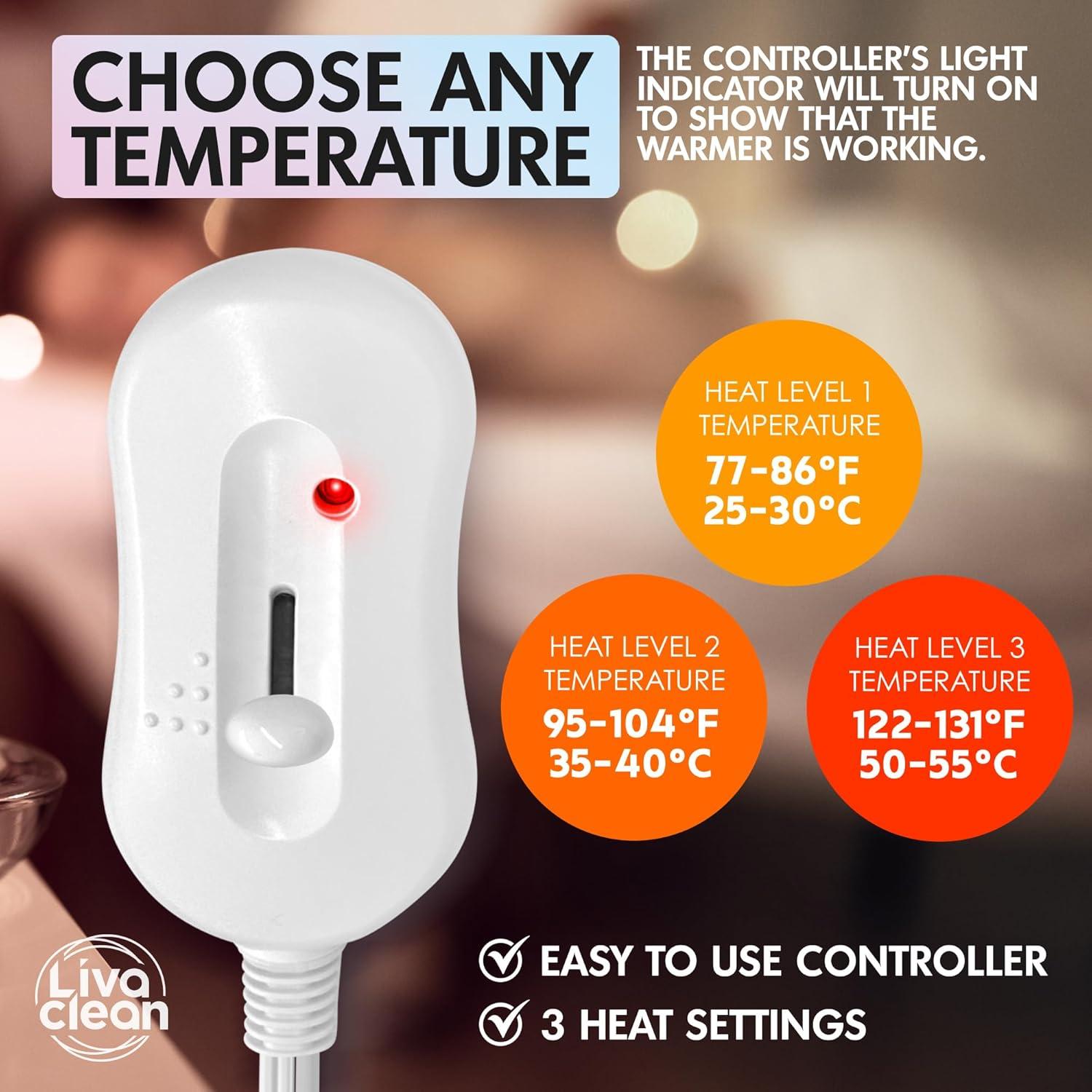 Manta Térmica Eléctrica LivaClean 180x75 cm 3 Temperaturas