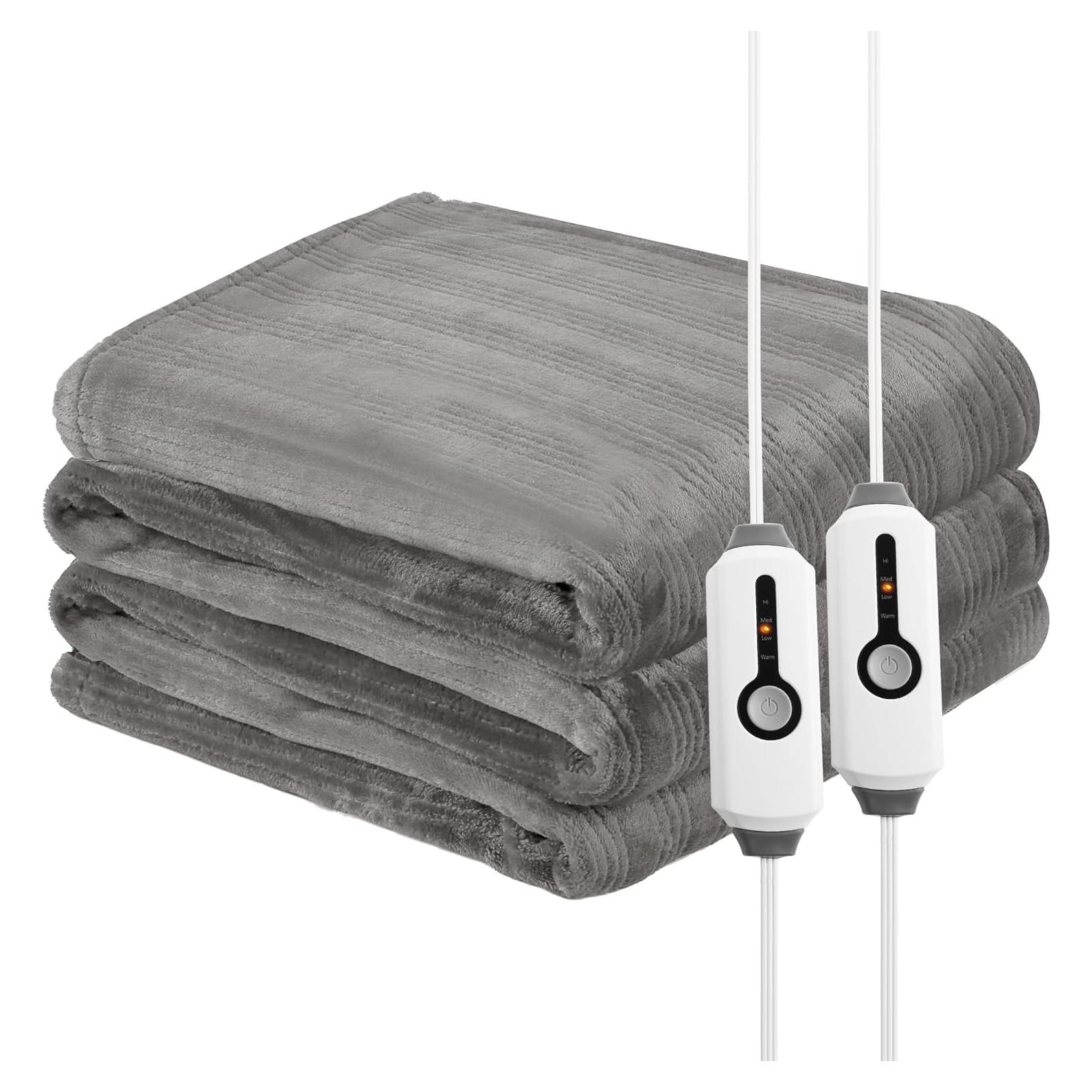 Manta Eléctrica McJaw Queen 213x229 cm Franela Gris 4 Niveles