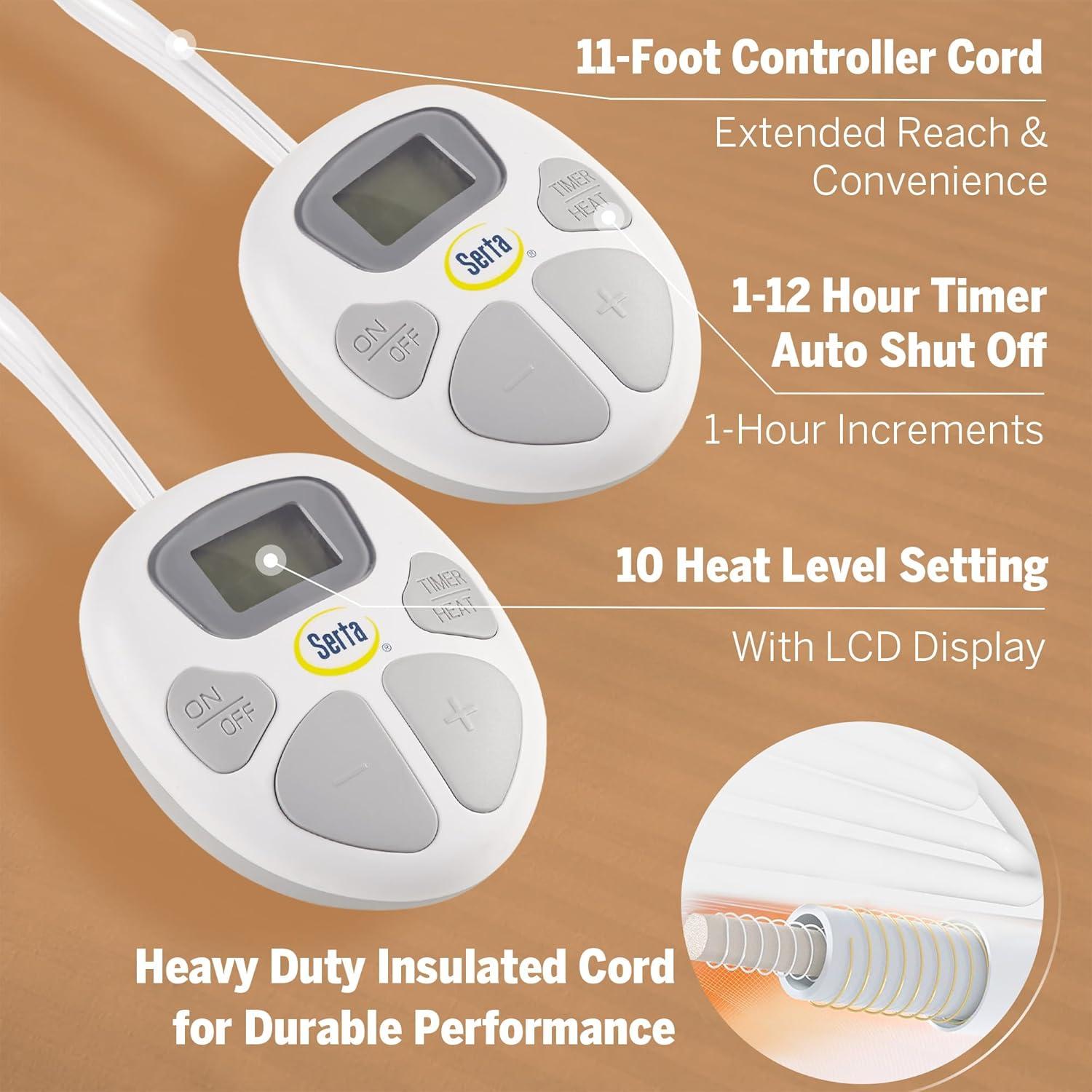 Manta Calentada Serta Queen 84x90 Azul Cielo Felpa