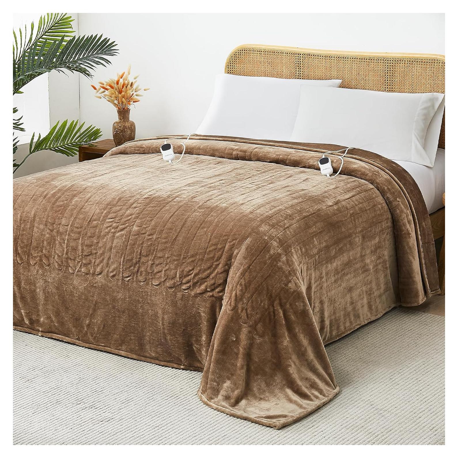 Manta Eléctrica JKMAX Queen 10 Niveles Calor Beige 213x229cm