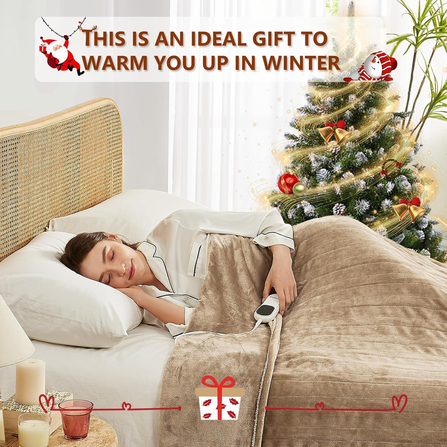 Manta Eléctrica JKMAX Queen 10 Niveles Calor Beige 213x229cm