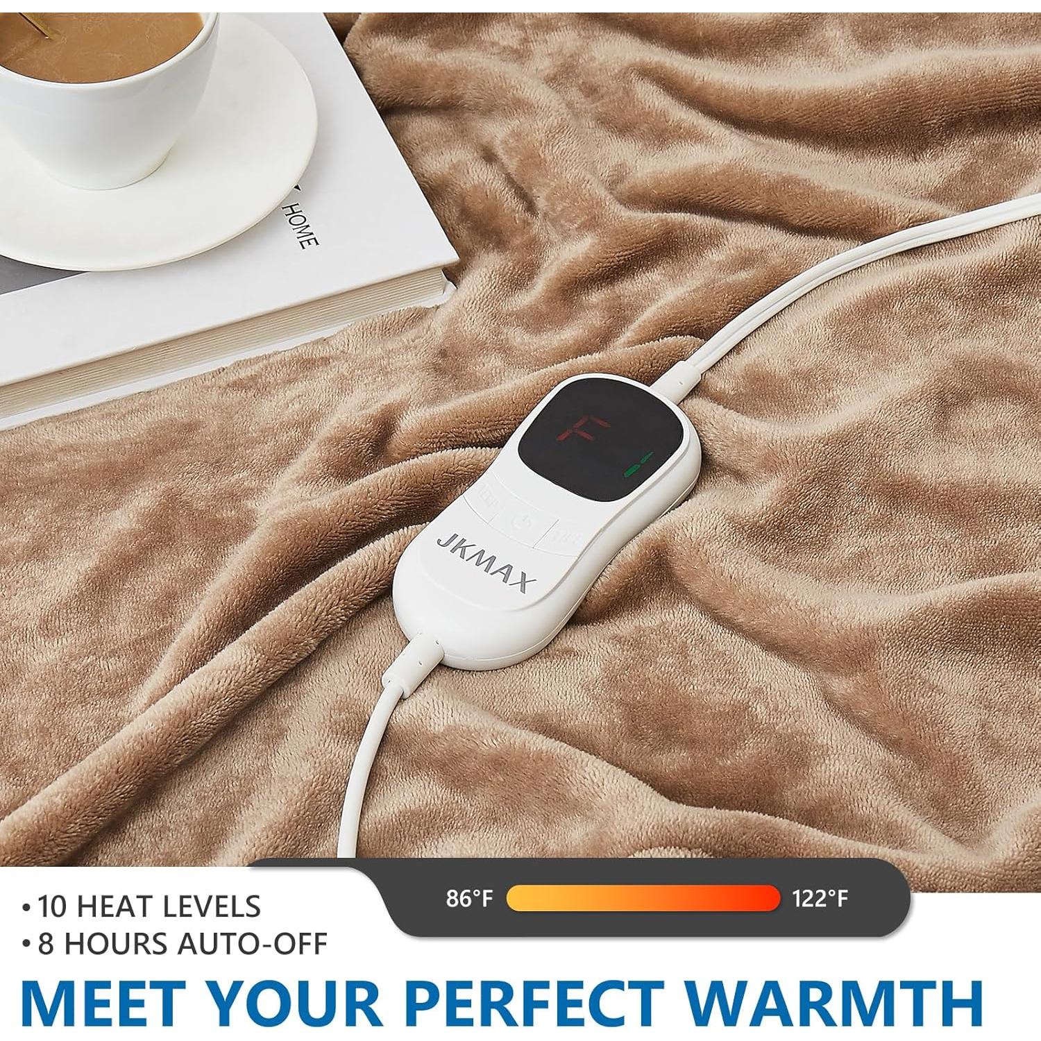 Manta Eléctrica JKMAX Queen 10 Niveles Calor Beige 213x229cm