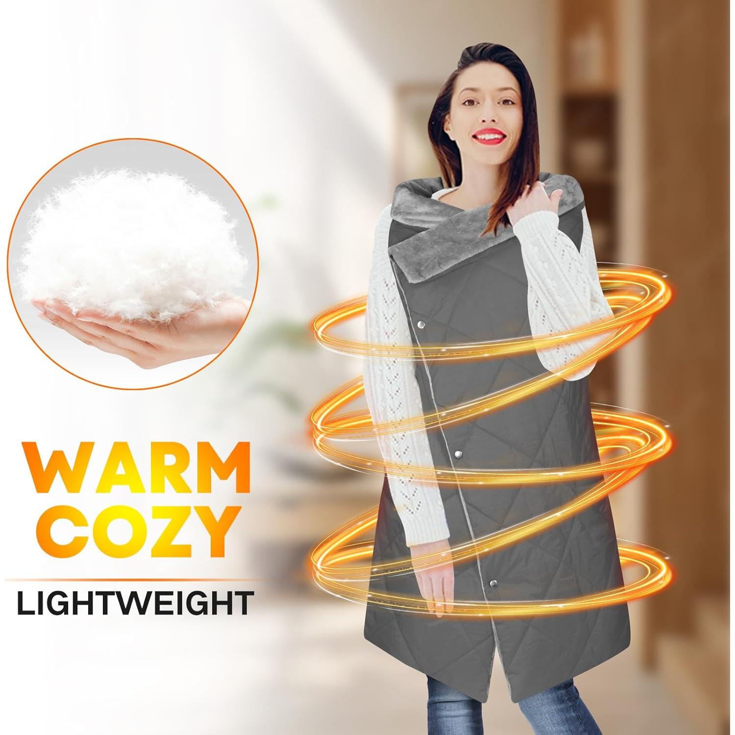 Manta Calentada Inalámbrica Girasol 10000mAh 3 Niveles Gris