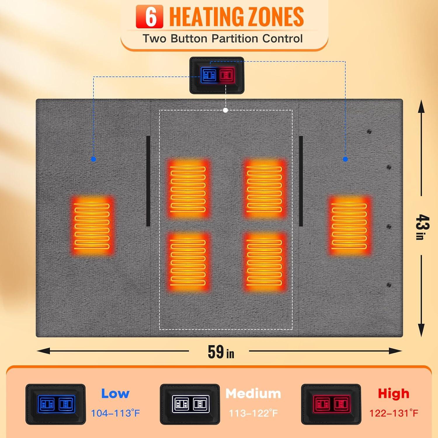 Manta Calentada Inalámbrica Girasol 10000mAh 3 Niveles Gris