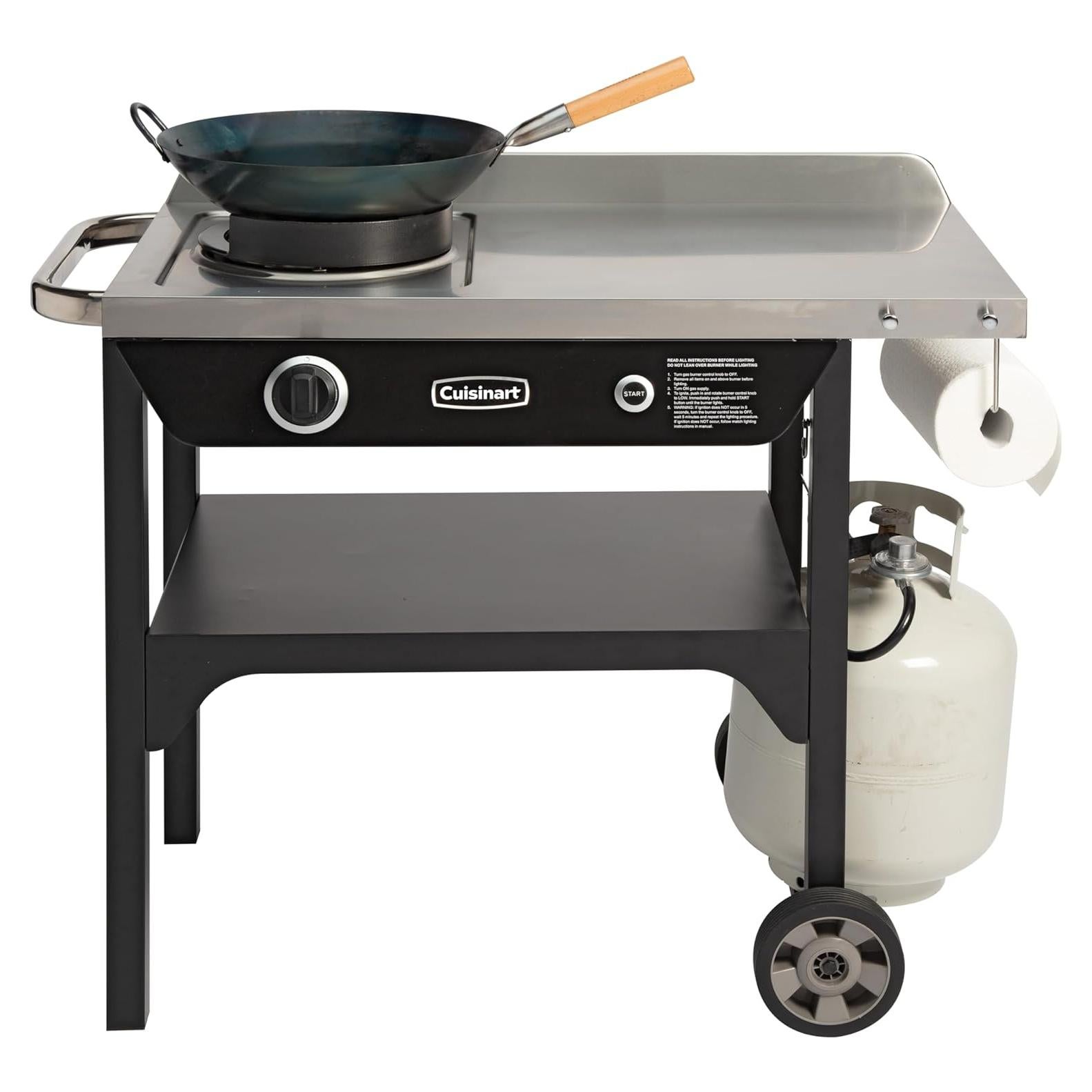 Estación de Wok Exterior Cuisinart 50,000 BTU con Wok 35.56 cm