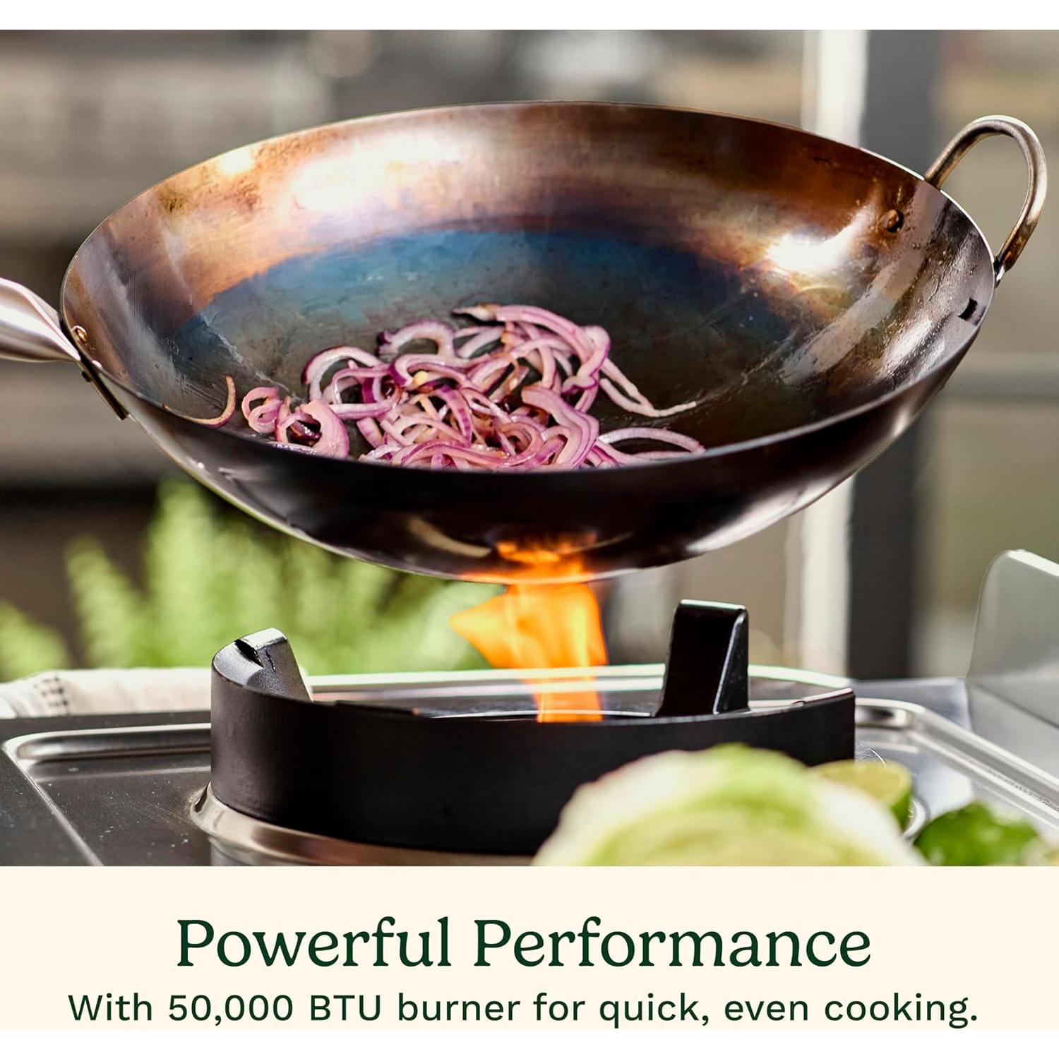 Estación de Wok Exterior Cuisinart 50,000 BTU con Wok 35.56 cm