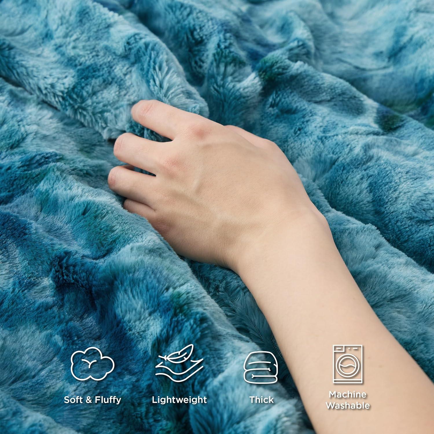 Manta Reversible Bedsure Sherpa Individual Verde Azulado 152x203 cm