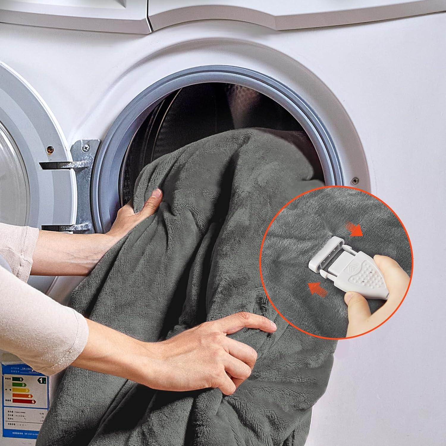 Electric Blanket King Size - Heated Blanket with Dual Control, 5 Heating Levels, 10 Hrs Auto Off, Soft Fleece Sherpa Flannel Warming Blanket for Bed, Machine Washable, 90×100", Grey