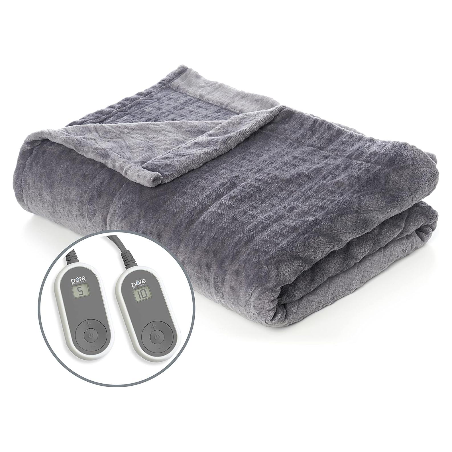 Manta Calentada Deluxe Pure Enrichment King Terciopelo