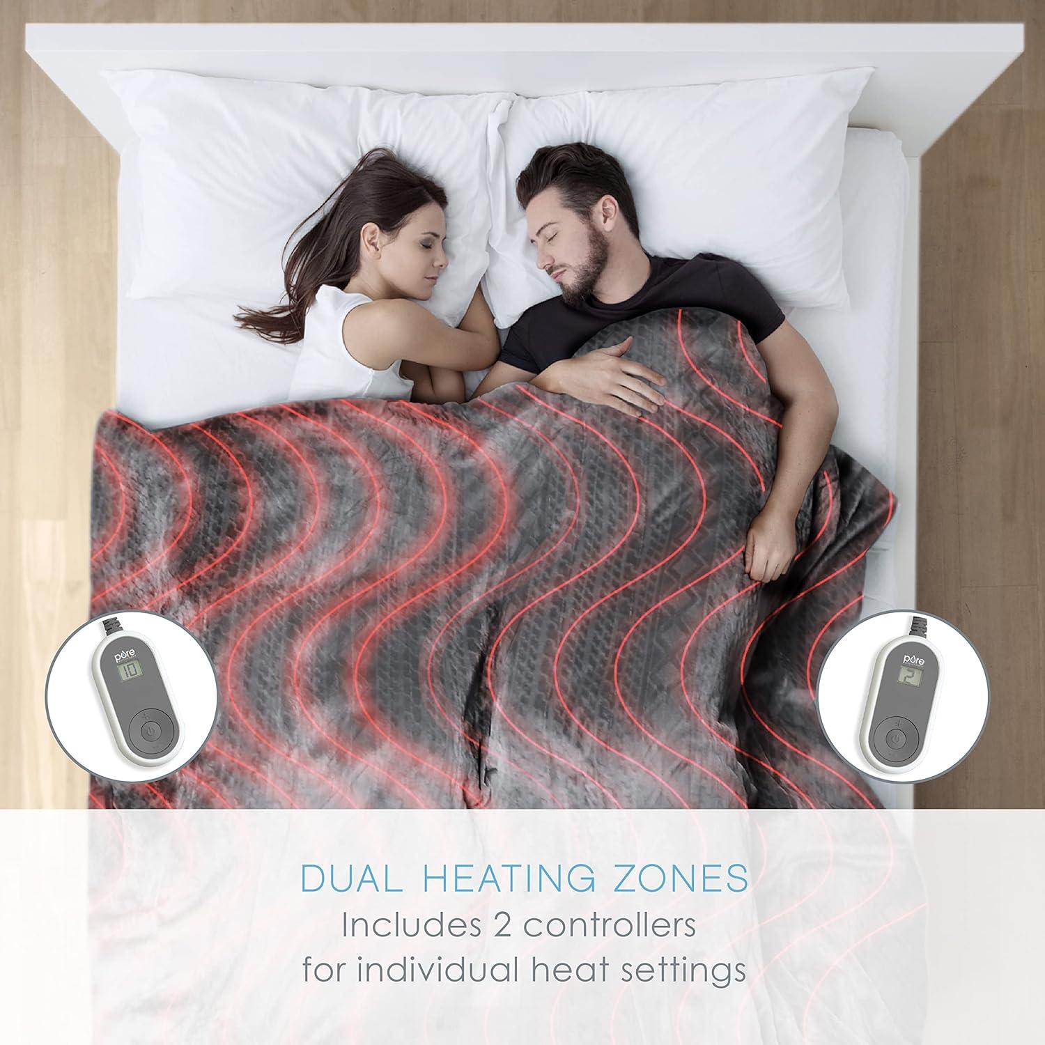 Manta Calentada Deluxe Pure Enrichment King Terciopelo