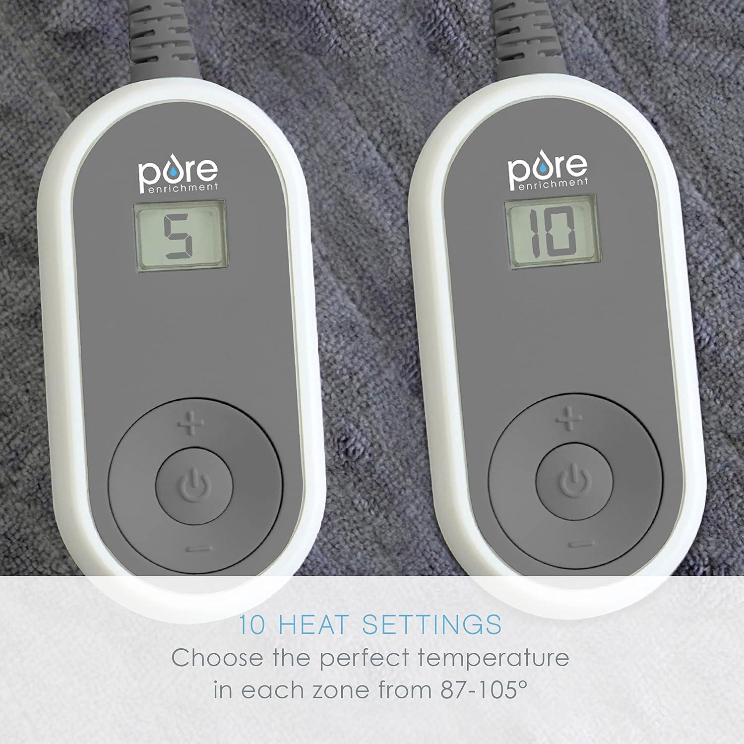 Manta Calentada Deluxe Pure Enrichment King Terciopelo