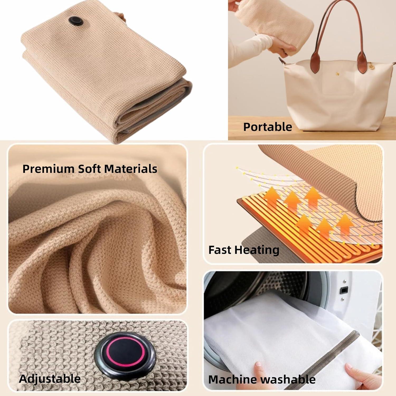 Chal Térmico Eléctrico Portátil para Mujeres - Suave y Rápido