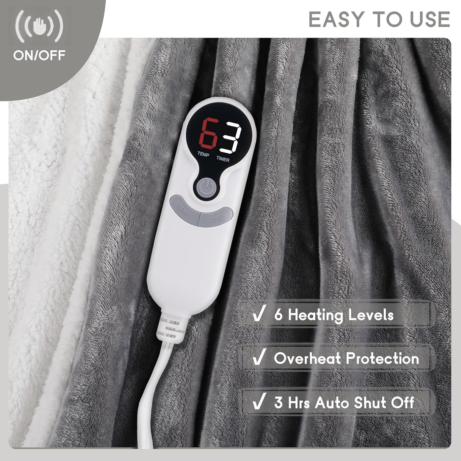 Manta Eléctrica Térmica Minervada 127x152cm 6 Niveles Calor