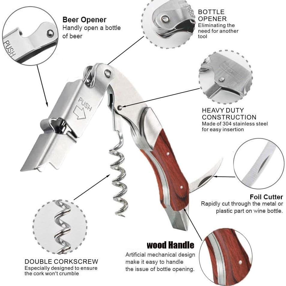 Sacacorchos Profesional Kit-Home 3 Piezas Acero Inoxidable