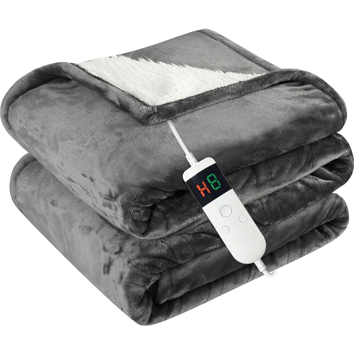 Manta Eléctrica Térmica Cushious Queen, Franela Lavable 8h