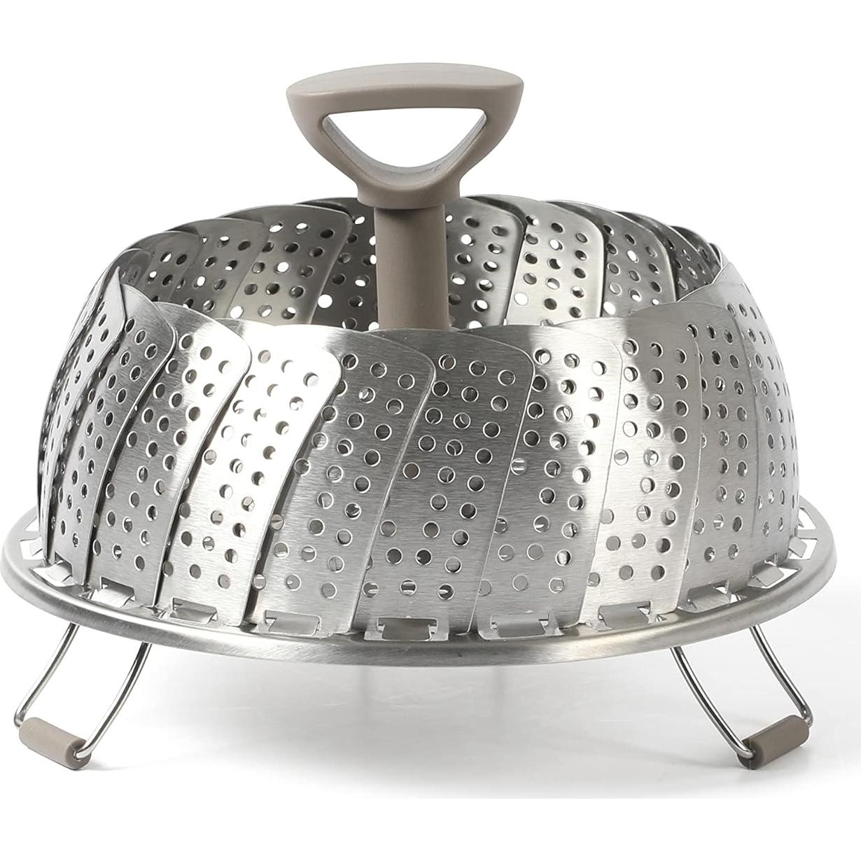 Vaporera Plegable Telescópica Martha Stewart 26.9 cm Acero Inoxidable