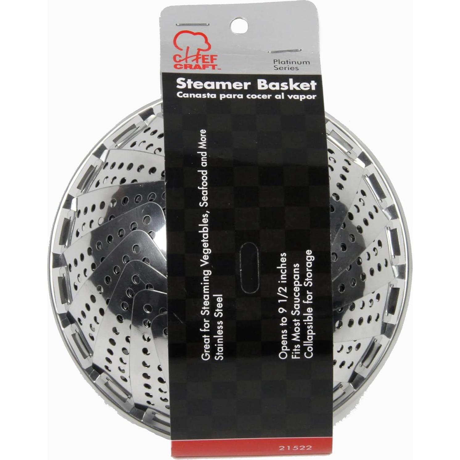 Cesta de Vapor Chef Craft 15 cm Acero Inoxidable Expandible