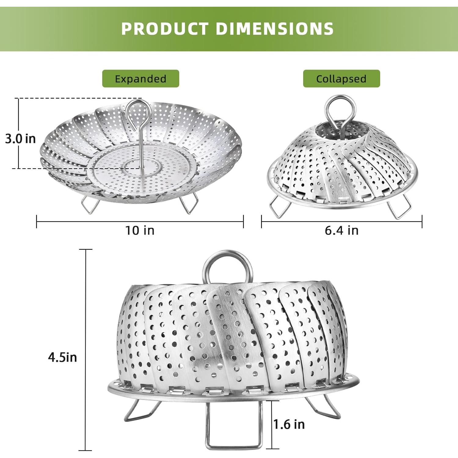 Cesta de Vapor Expandible Acero Inoxidable LAIHIFA 16.3-25.4 cm