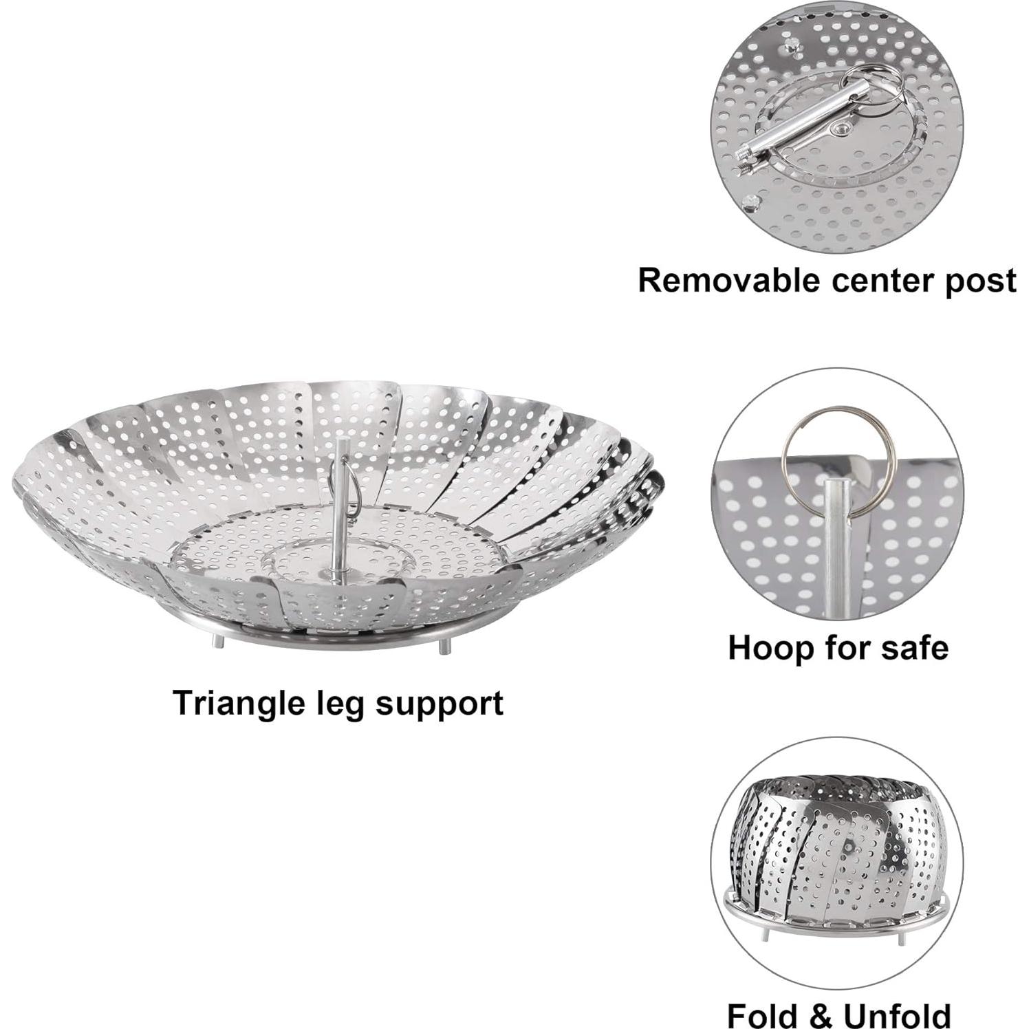 Cesta de Vapor Zocy Acero Inoxidable Ajustable 5 a 9 Pulgadas