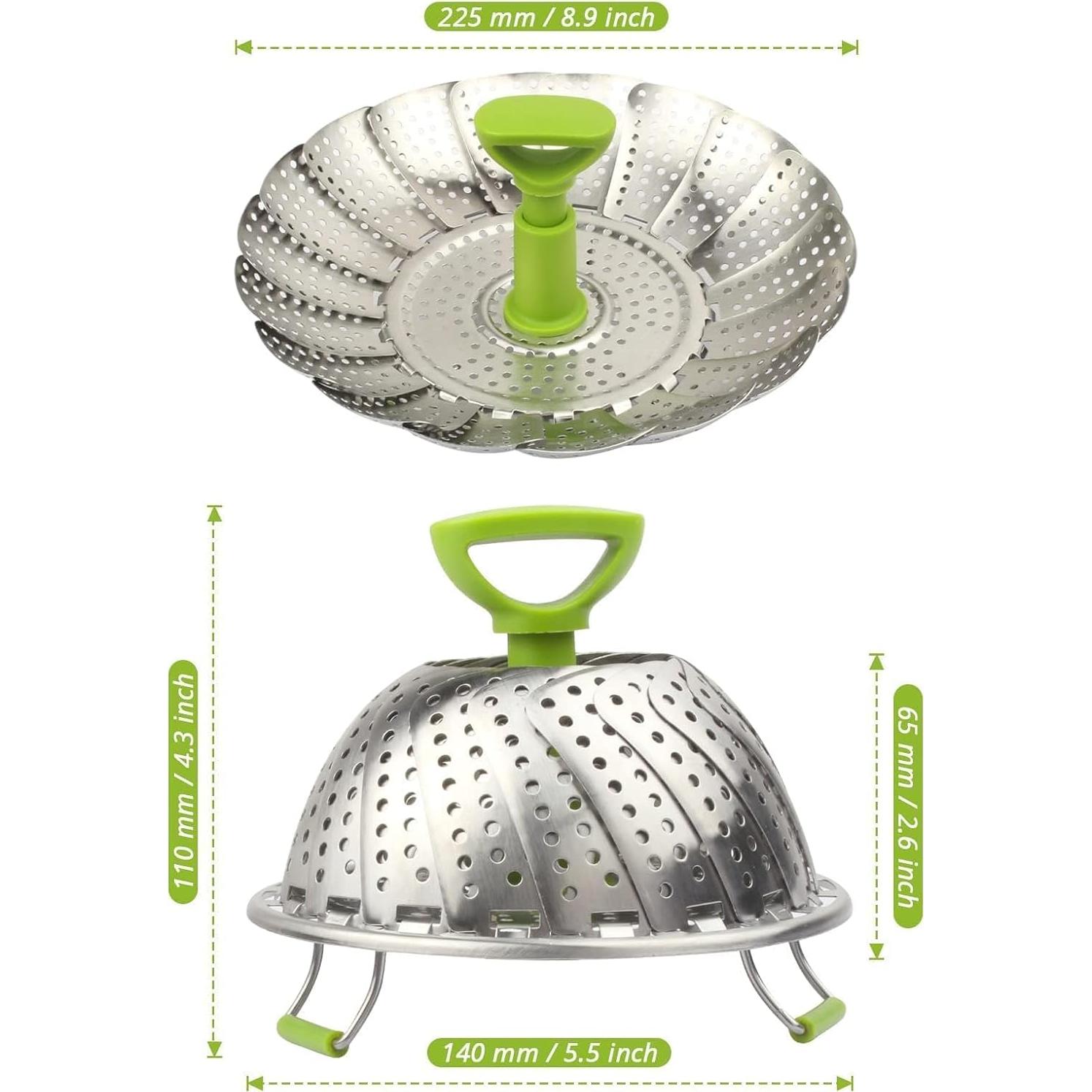 Cesta de Vapor Plegable Sihuuu 22.86 cm Acero Inoxidable