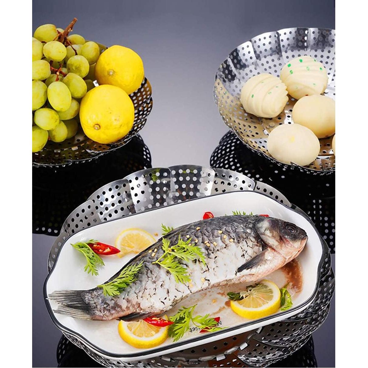 Cesta de Vapor Plegable LTWQLing Acero Inoxidable 22,86 cm