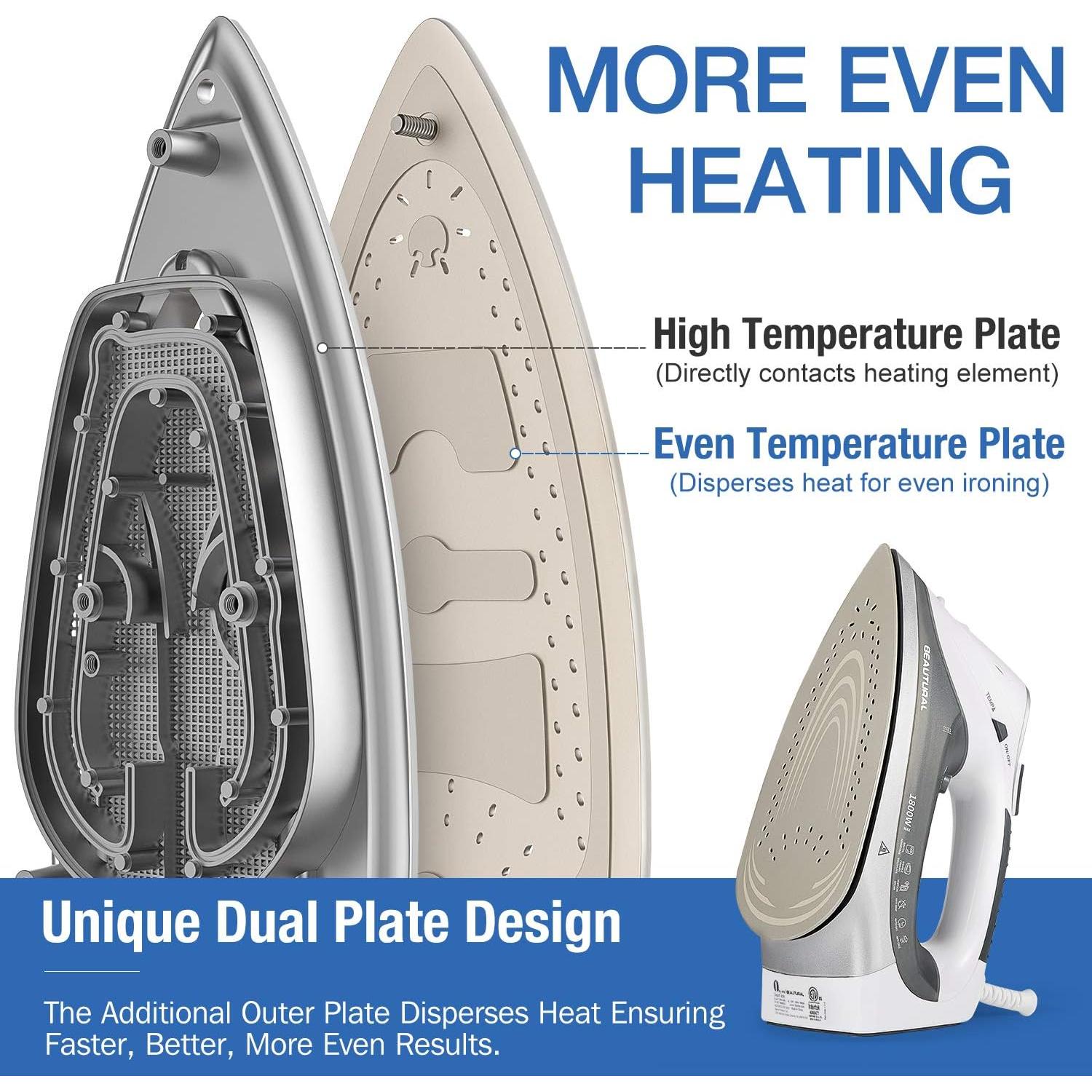 Plancha de Vapor BEAUTURAL 1800W LCD Cerámica Gris 9 Modos