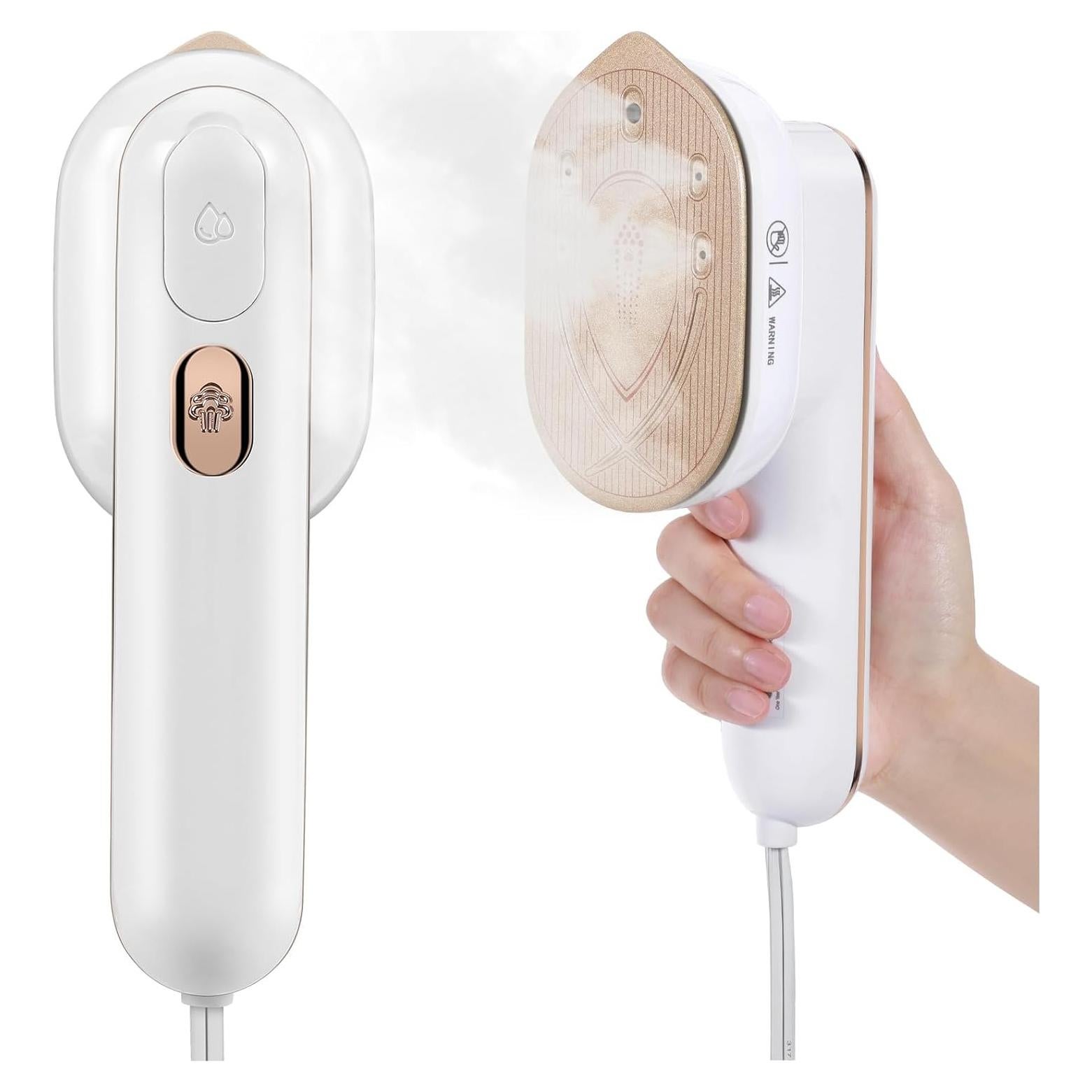 YIKA Steamer for Clothes & Travel Iron - Large Heat Panel, Dry/Wet Steaming, Horizontal/Vertical Use, 1.1lbs Mini Handheld Fabric Wrinkle Remover for Home, Office, and Travel